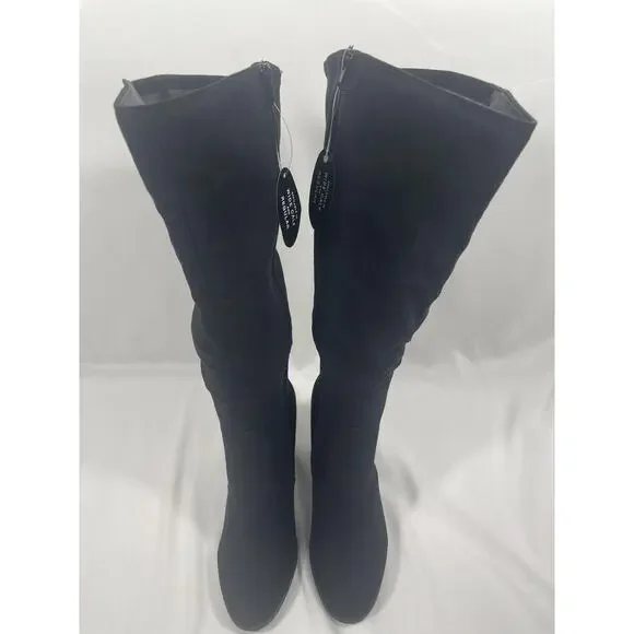 Style & Co Boots Women's Size 9.5 Wide Calf Black Block Heel Knee High Dress - Picture 4 of 8